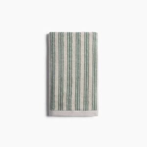 Striped Supersoft Bath Towel Jade & Parchment - Parachute